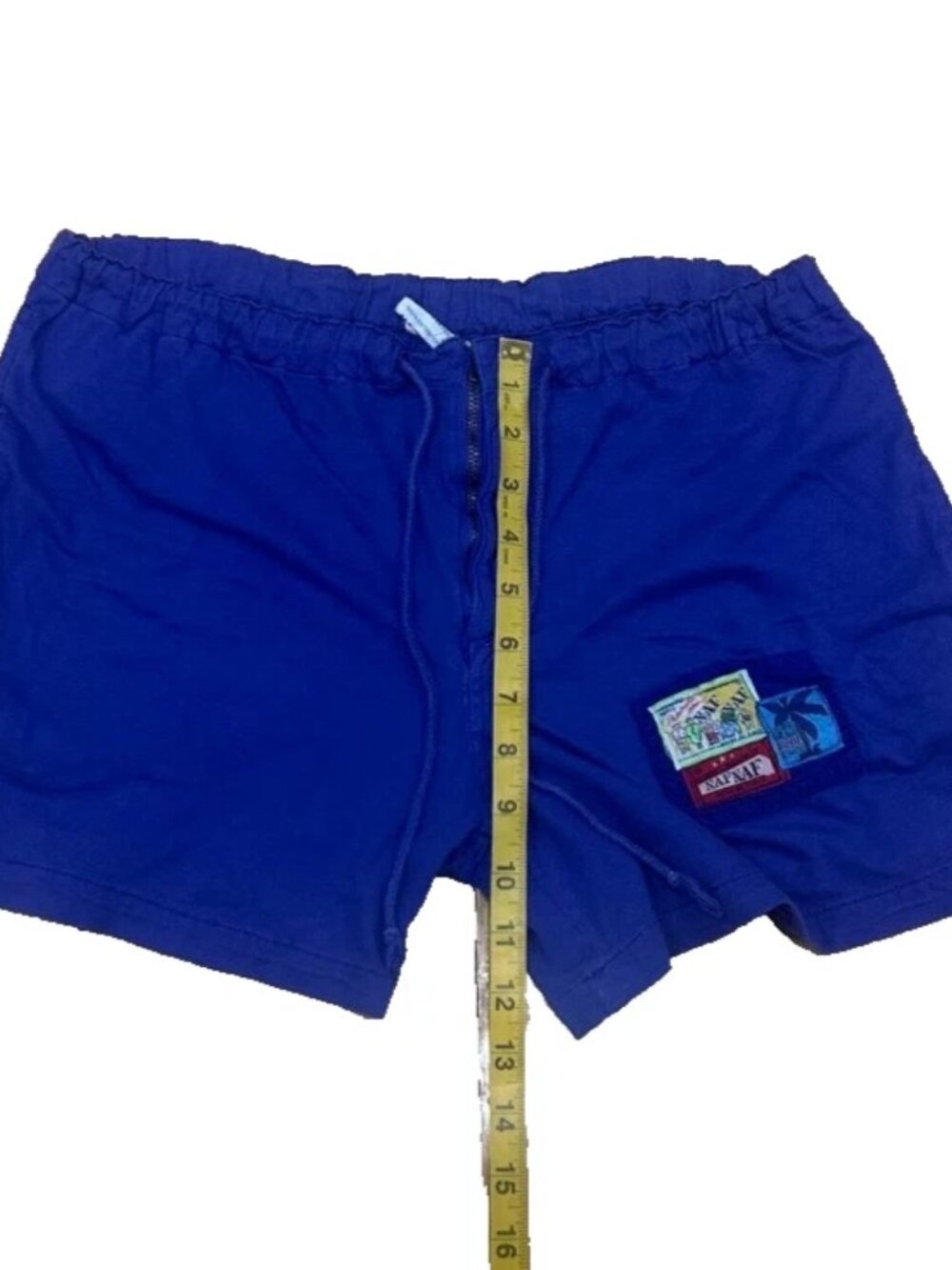 VTG Naf Naf Paris Shirt Shorts Set Purple Women's Button Embroidered France 90s - Picture 16 of 16